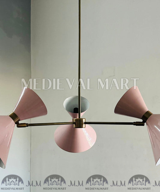 MEDIEVALMART Italian Mid Century Sputnik Chandelier 6-Light Stilnovo Design