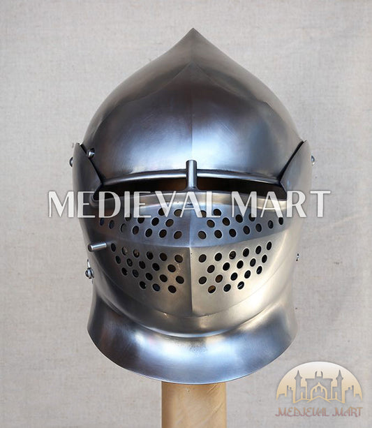 MEDIEVALMART European Gothic Sallet Helmet XV Century Christian Knighthood LARP; SCA