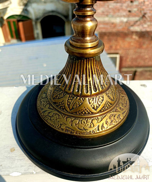 MEDIEVALMART Handmade Brass Armillary Globe Engraved Zodiac Astrolabe on Wooden Base Gift For Christmas Day