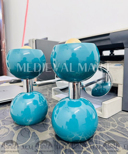 MEDIEVALMART Mid Century Italian Brass Diabolo Wall Sconce Pair - Stilnovo Style