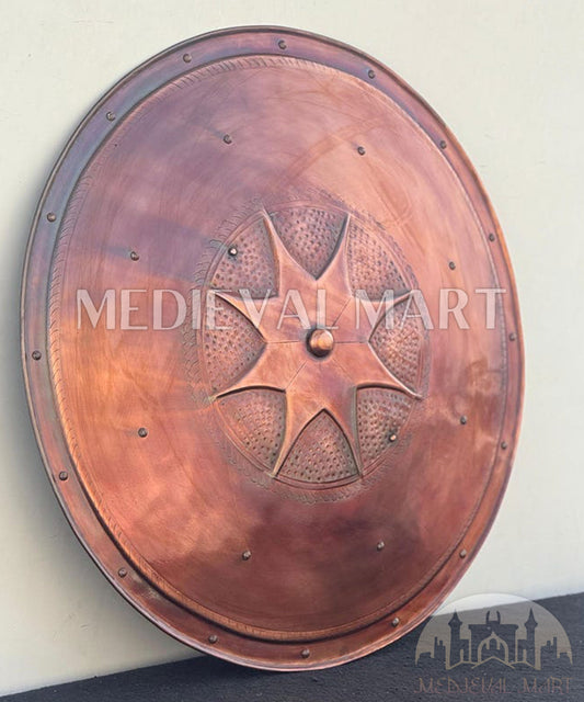 MEDIEVALMART "Kingdom Of Heaven" Round Shield Copper Finish Halloween Costume - Gift For Dad