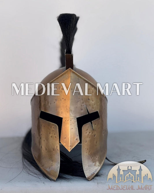 MEDIEVALMART 300 Spartan King Leonidas Helmet W/H Free Stand | 300 Props