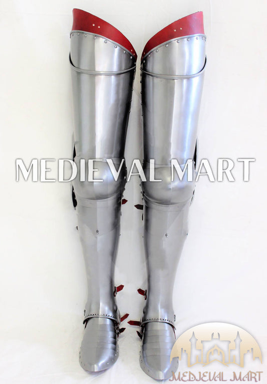 MEDIEVALMART Medieval Knight Full Legs Armor "Buff Polish"