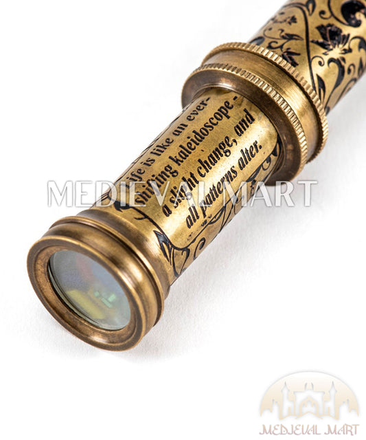 MEDIEVALMART Handmade Brass Kaleidoscope with Stand: Vintage Educational Toy