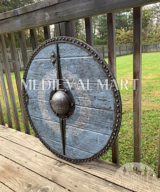 MEDIEVALMART Iconic Viking's Original Lagertha Shieldmaiden Warrior Battle’s Viking Wooden Shield | Gifts For Dad