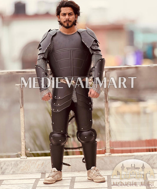 MEDIEVALMART Armure complète de chevalier noir Dark Drake médiévale