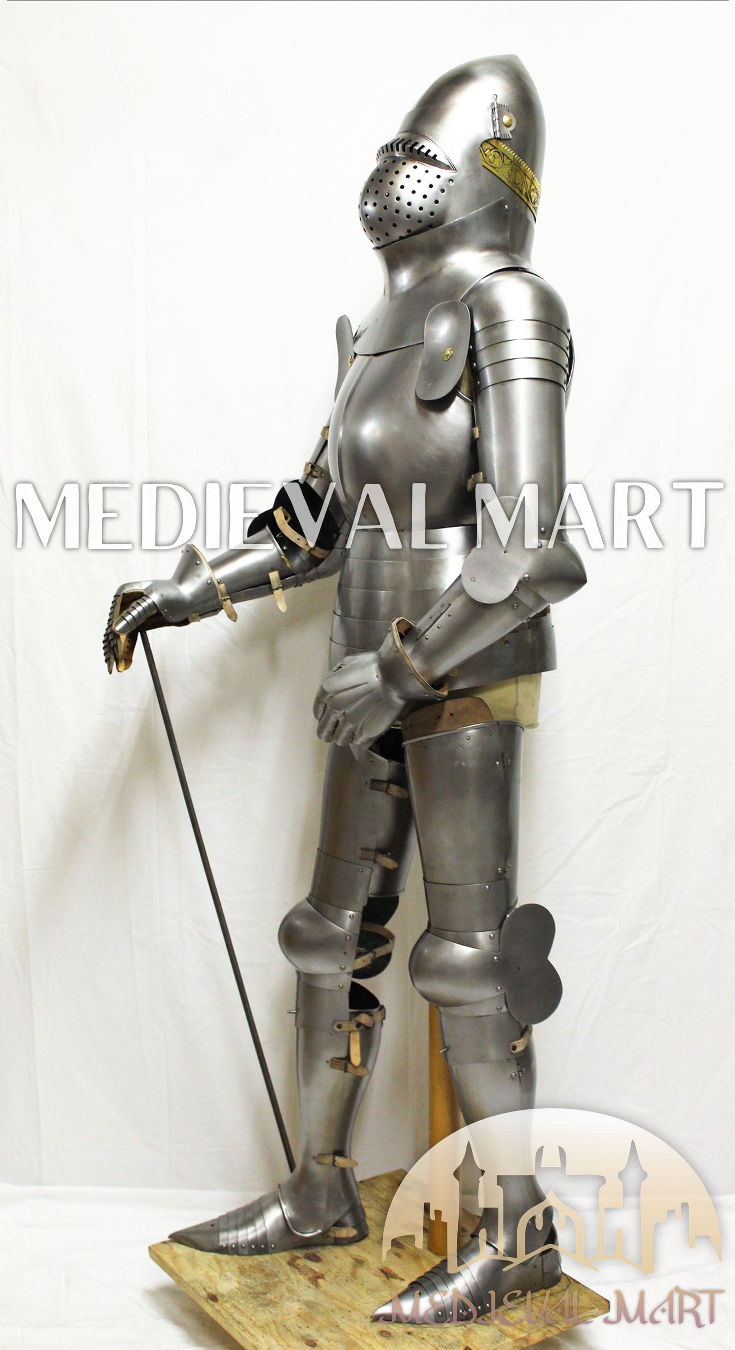 MEDIEVALMART Historical Mild Steel Ancient Rom Soldier Full Armor Costume W/H Bacinet Helmet
