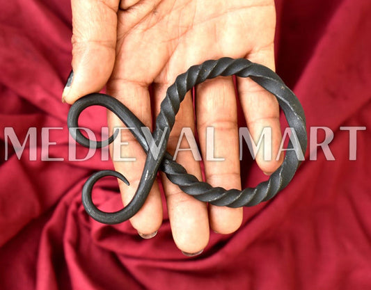 MEDIEVALMART Medieval Hand Forged Iron Troll Cross Belt Buckle