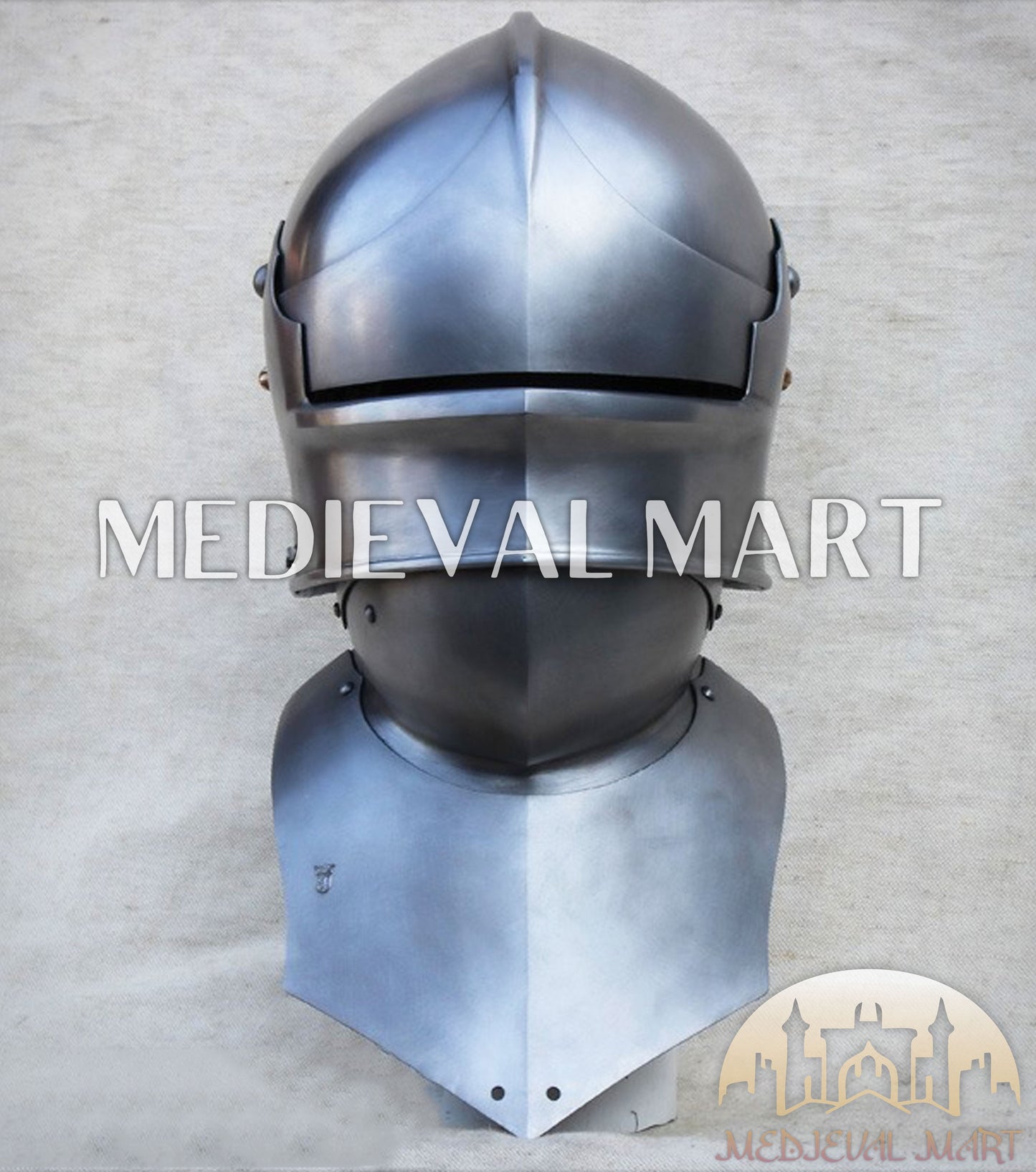 MEDIEVALMART Hungary Mid Century Medieval Gothic Celata War Helmet With Neck Armor