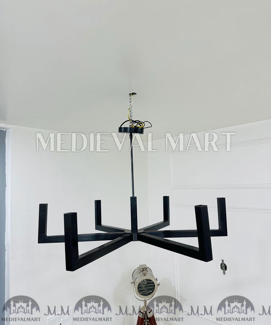 MEDIEVALMART Modern Brass 6 Arm Chandelier Mid Century Hand Made Sputnik Chandelier Light Fixture