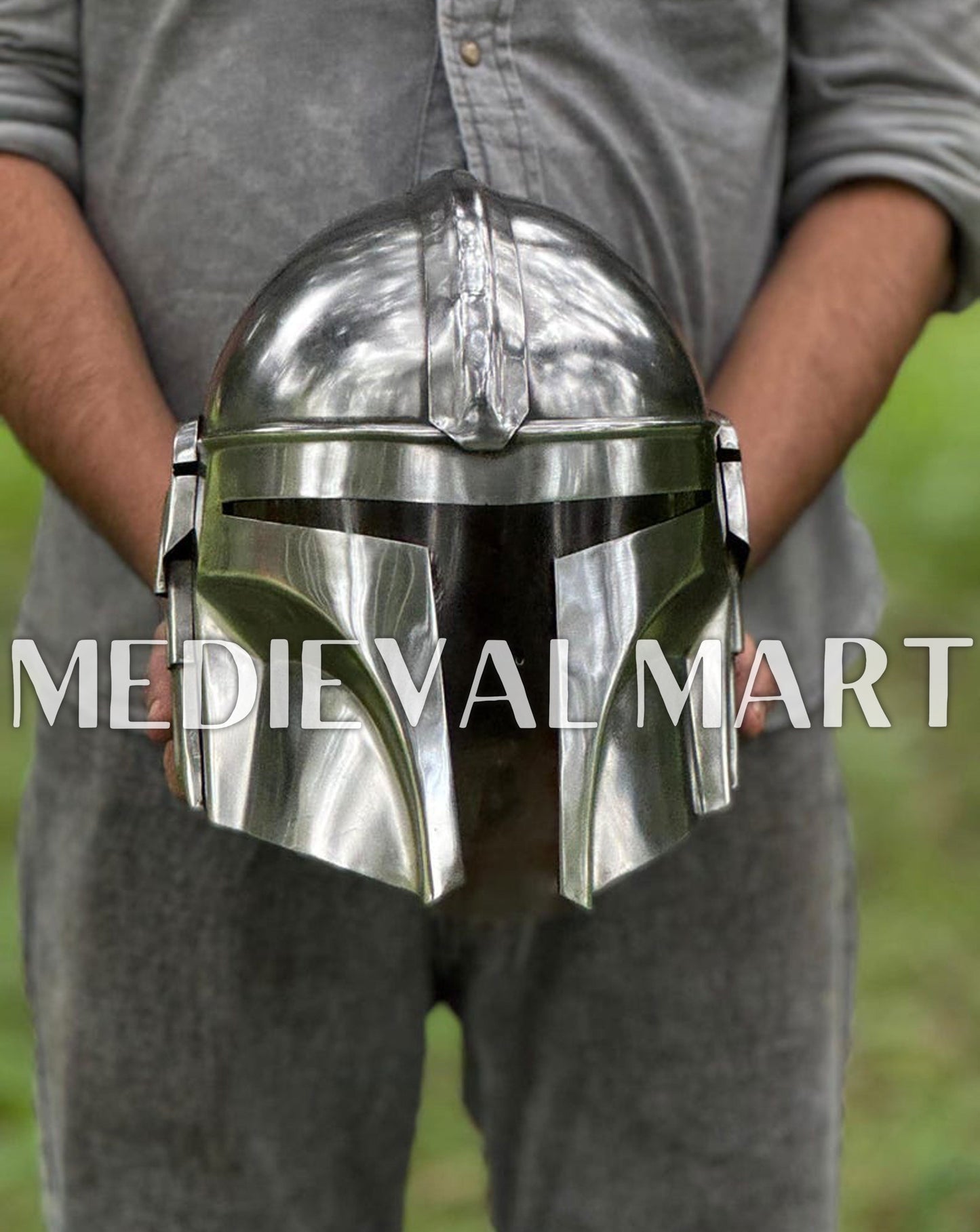 MEDIEVALMART "The Mandalorian" Din Djarin Helmet W/H Free Stand | Star Wars Props