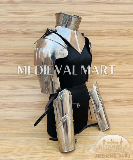 MEDIEVALMART MedievalMart (Solmara KnightWard) Women’s Armor With Pauldron & Bracer