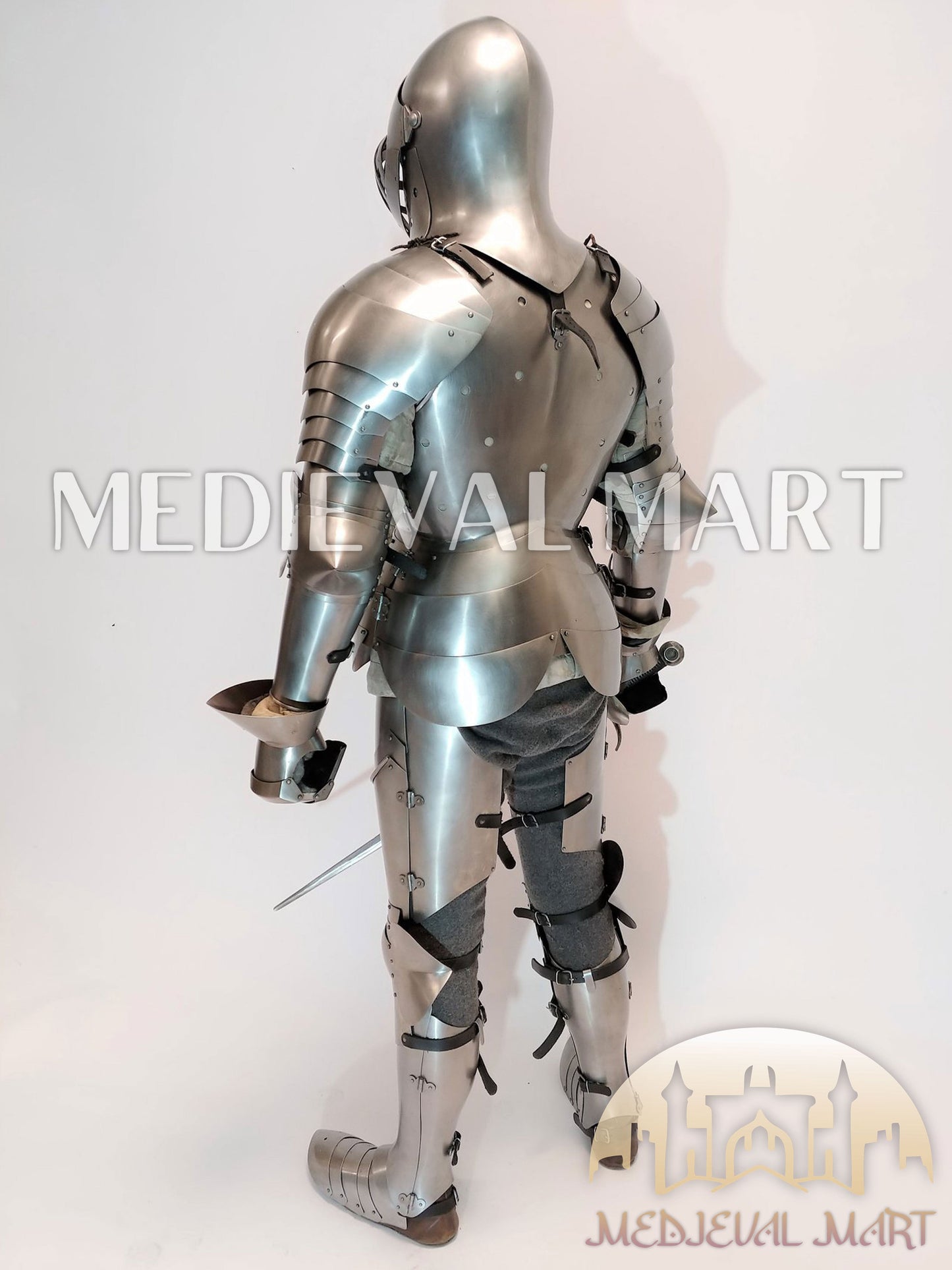 MEDIEVALMART 1400s Medieval Tournament Knight Parade High Gothic Plate Armor W/H Kolbenturnier Bacinet