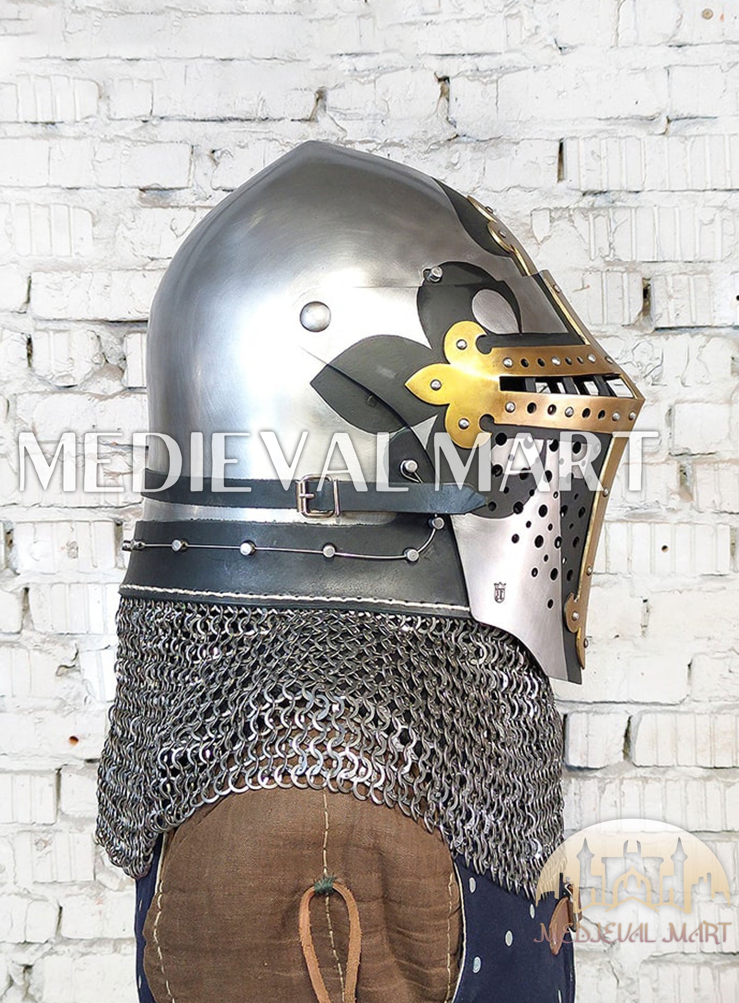 MEDIEVALMART 4th-Century Alexander “Monarch” Edition ROA Helmet W/H Golden Cross