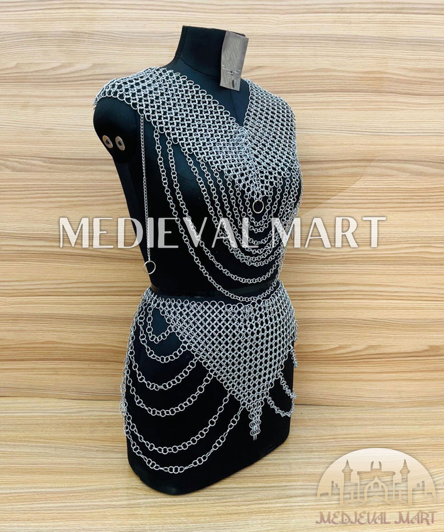 MEDIEVALMART Women’s (MoonFire) Chainmail Armor W/H Skirt