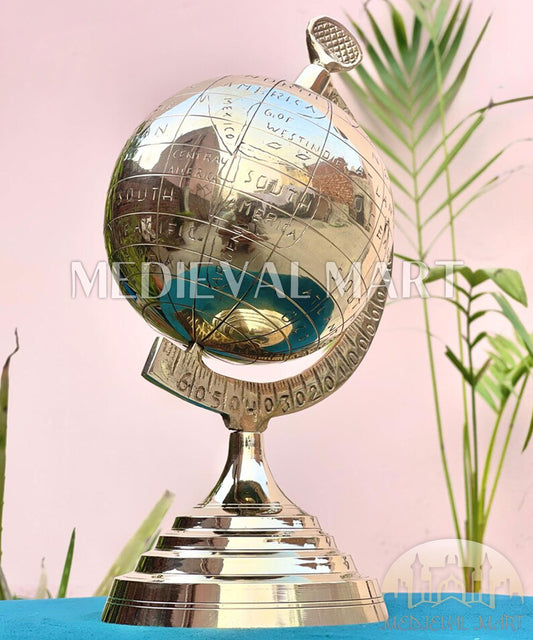 MEDIEVALMART Full Brass Armillary Sphere Globe Celestial Rotating World | Christmas Gifts, Gift for Dad, Gift for Mom