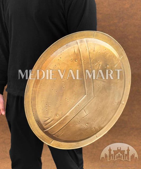 MEDIEVALMART Medieval 300 Spartans King Leonidas Shield Gold Finish | Gift for Dad