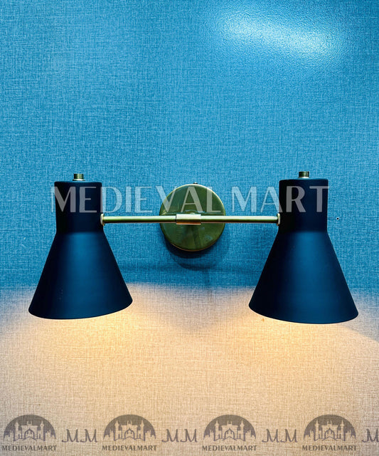 MEDIEVALMART Mid Century Brass Diabolo Wall Sconce - Italian Modern Lighting