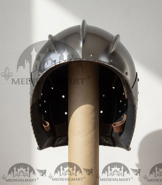 MEDIEVALMART Casque Sallet ouvert médiéval allemand bourguignon du XVe siècle