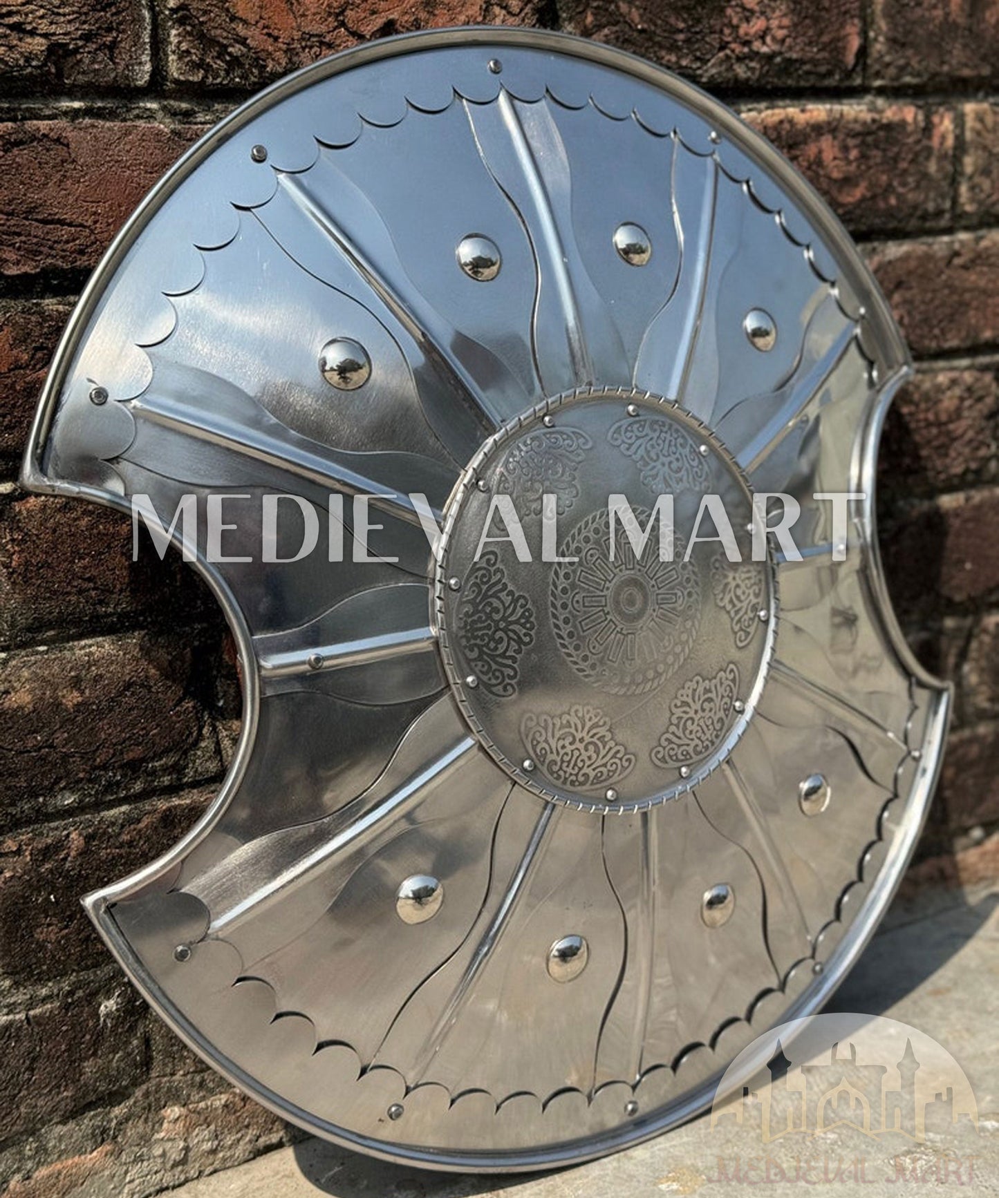 MEDIEVALMART Medieval Achilles Trojan Troy Greek Shield Silver Finish | Gift for Halloween Day