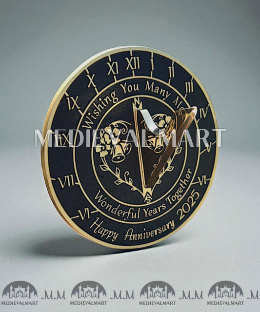 MEDIEVALMART "Wonderful Years" Happy Anniversary Sundial Clock Best Gift For Anniversary Day