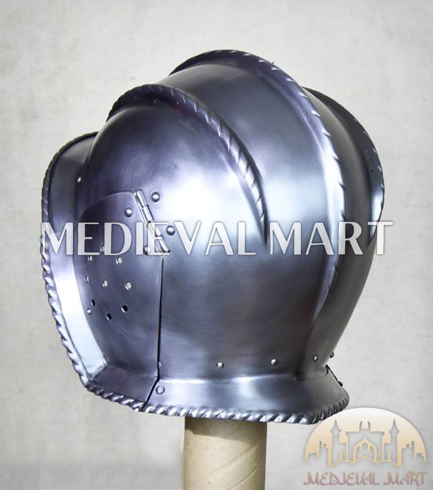 MEDIEVALMART 15th-Century Medieval German Burgundian Open Sallet Helmet