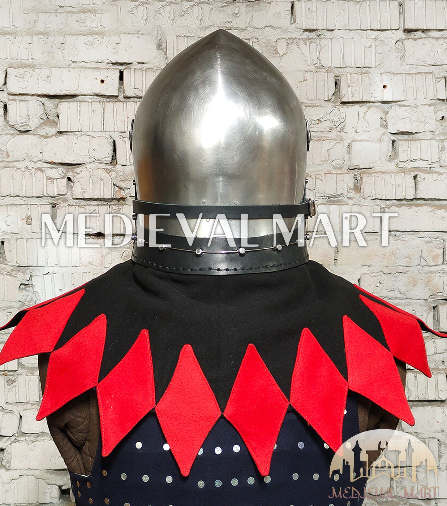 MEDIEVALMART Medieval Archaic “Eisenkopf” Bacinet Helmet Italian HMB; SCA "Bellifortis"