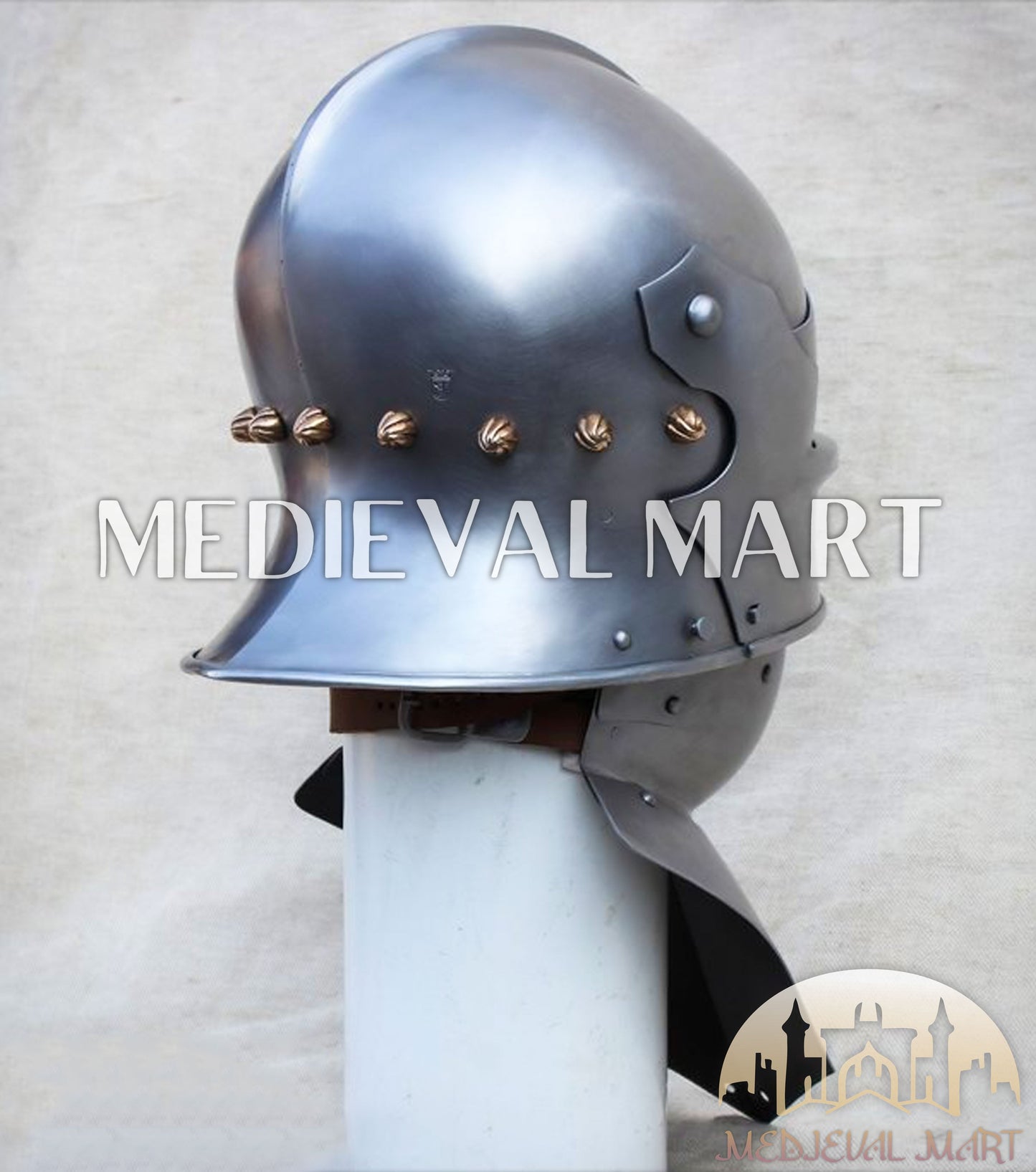MEDIEVALMART Hungary Mid Century Medieval Gothic Celata War Helmet With Neck Armor
