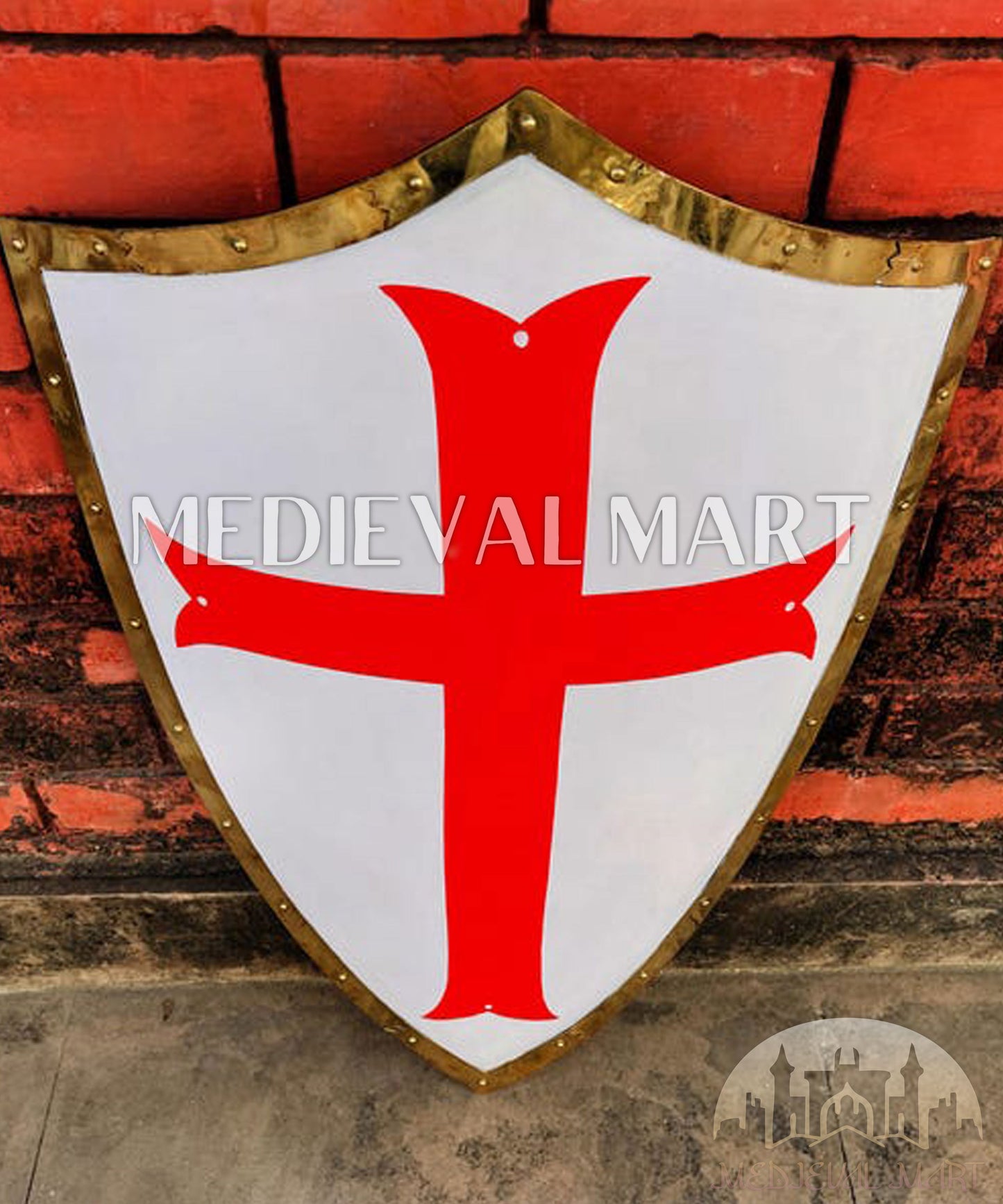 MEDIEVALMART Medieval Crusader Knight Red Cross Templar Royal Shield | Gift for Halloween Day
