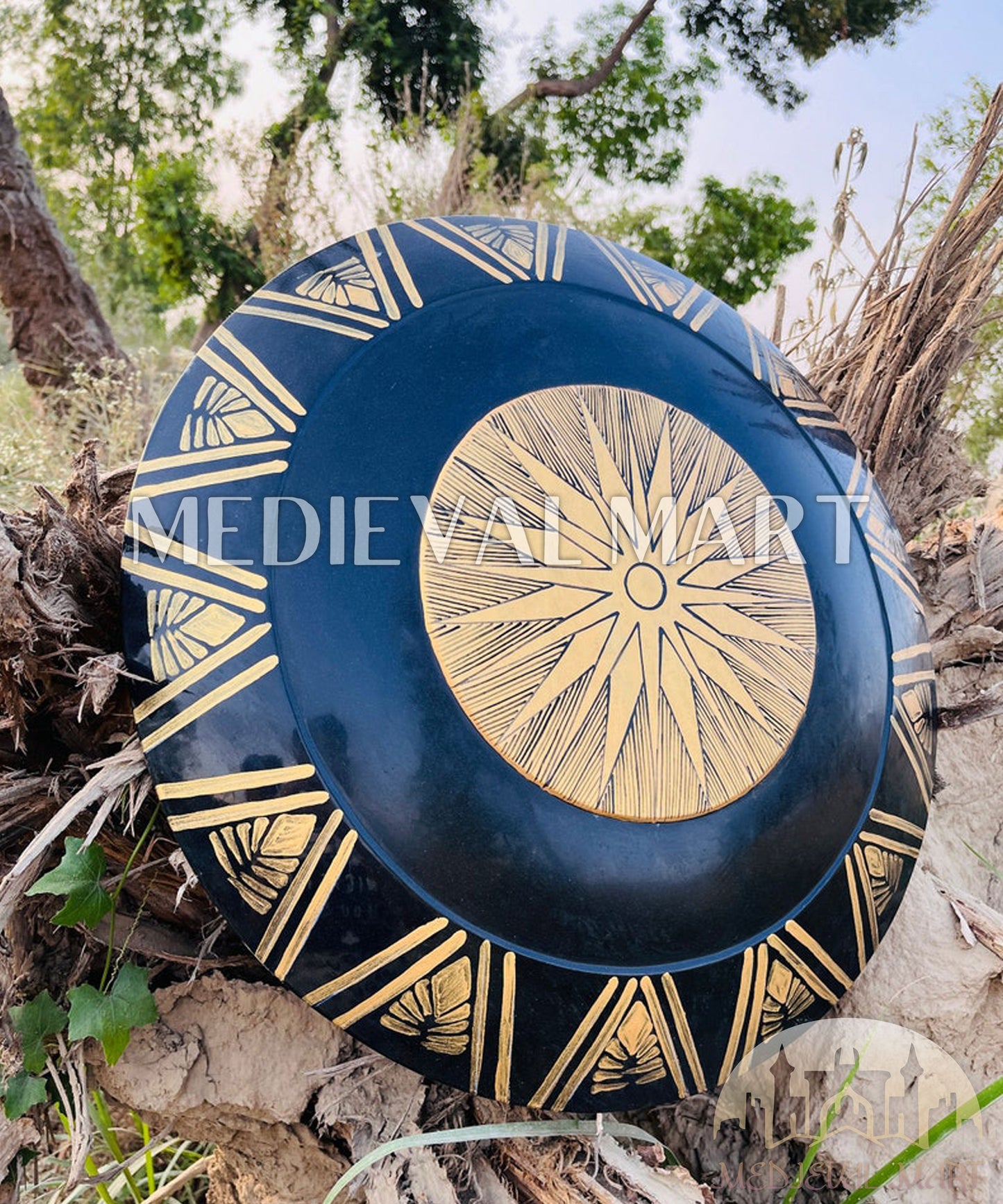 MEDIEVALMART Wonder Women Cosplay Shield Black & Gold Finish | Gift for Halloween Day