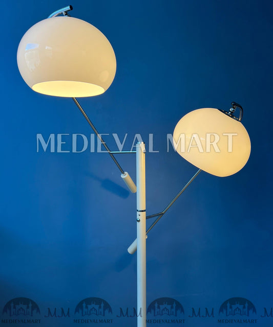 MEDIEVALMART White Dijkstra Mushroom Swing Arm Space Age Floor Lamp
