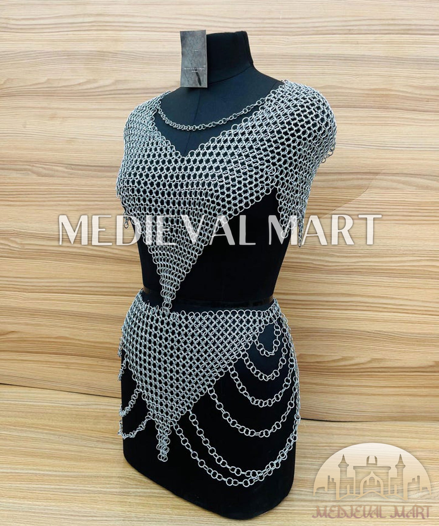 MEDIEVALMART Women’s (Duskblade) Chainmail Armor W/H Skirt