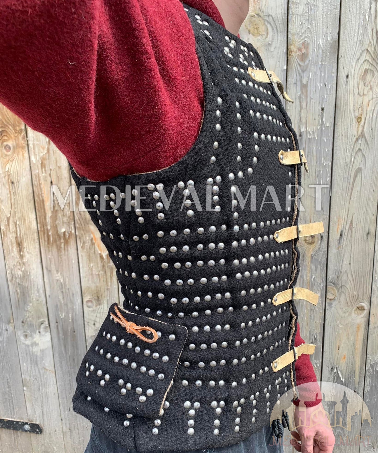 MEDIEVALMART Luxury Renaissance Simplified PREMIUM Black Brigandine Plates Jacket Armor Type Royal LARP Wimbledon, For Cosplay Him & Her