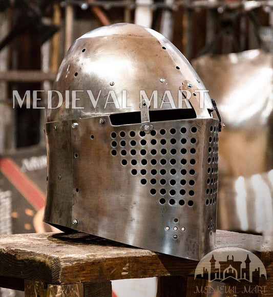 MEDIEVALMART 14th-Century Gothic European knight Modern Fighting Samson Helmet for IMCF