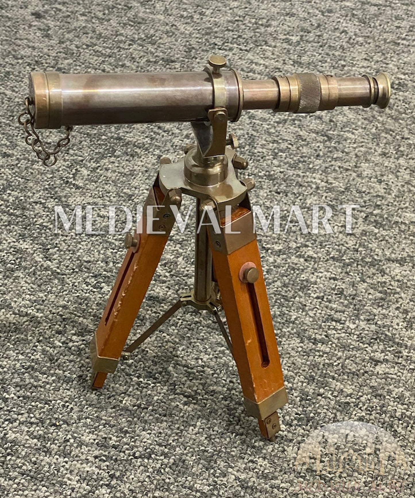 MEDIEVALMART Nautical Handmade Antique Telescope With Brass Tripod Telescope Gift for Dad