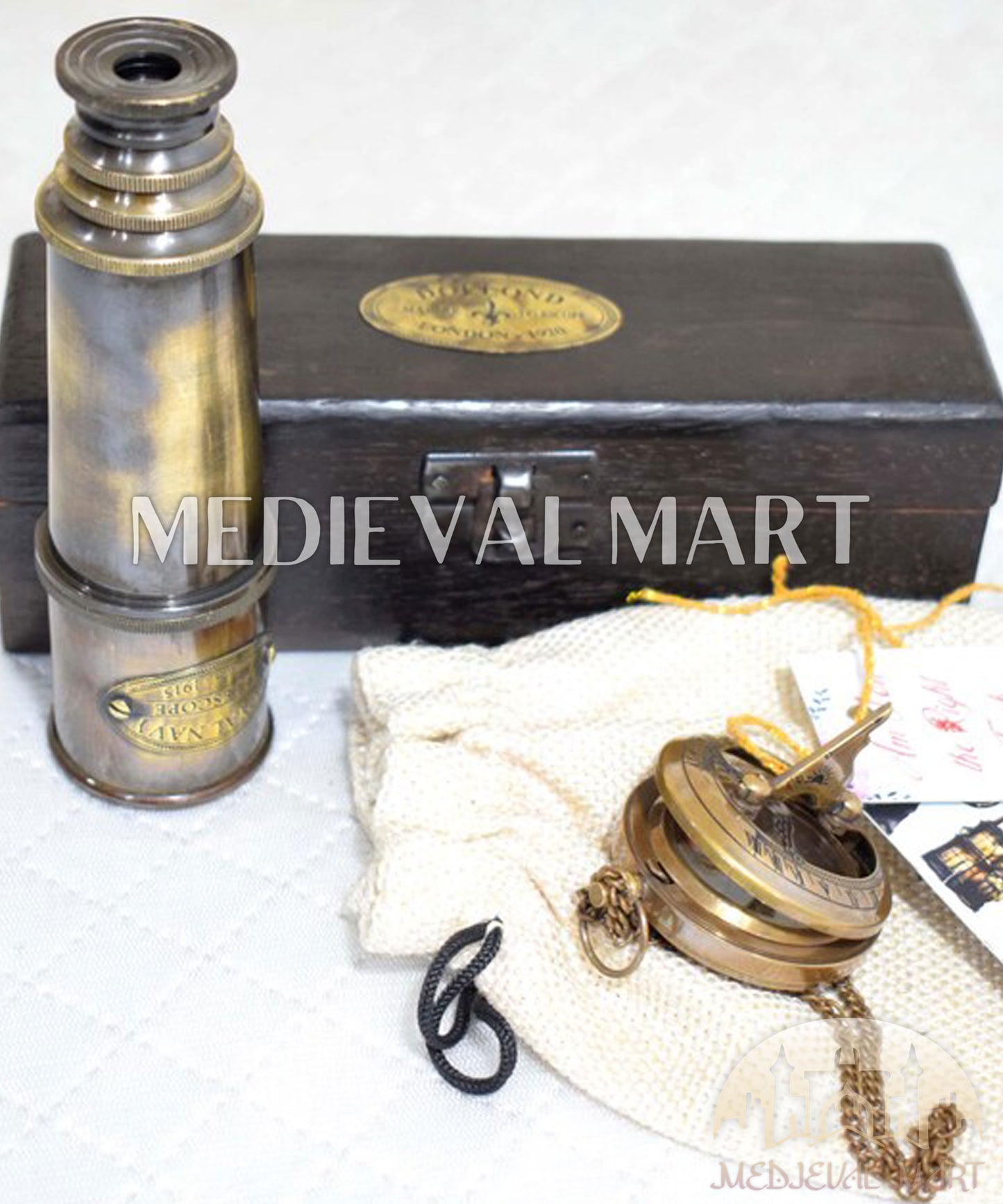 MEDIEVALMART Nautical Personalized Working Telescope Pirates Spyglass Gift For Dad