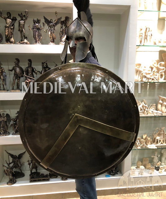 MEDIEVALMART 300 Movie Spartan’s Antique Touch Metal Shield | Gifts For Dad