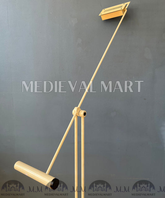 MEDIEVALMART 1970s White Samurai Floor Lamp by Shigeaki Asahara for Stilnovo