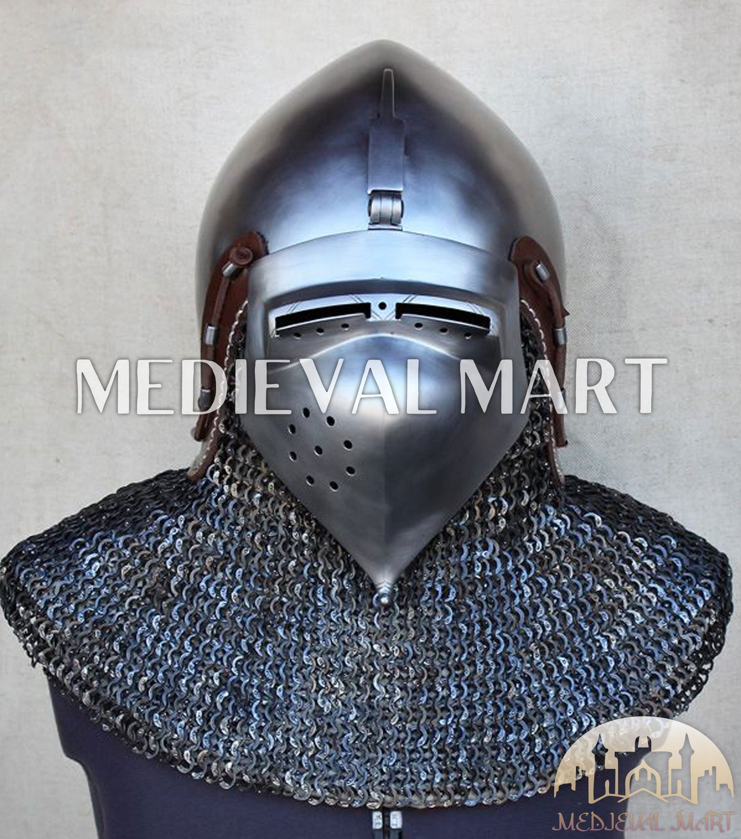 MEDIEVALMART XIV Century Medieval "The Wayward Knight" klappvisor Bascinet Helmet