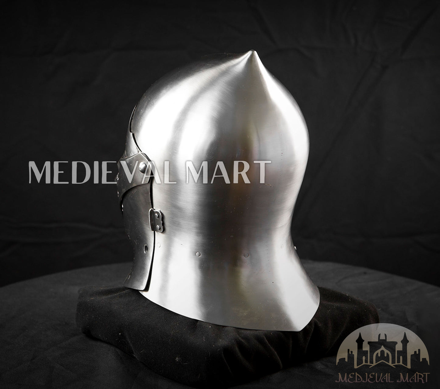 MEDIEVALMART 13th-Century Medieval European Mild Steel knight Closed "Griffon" Helmet
