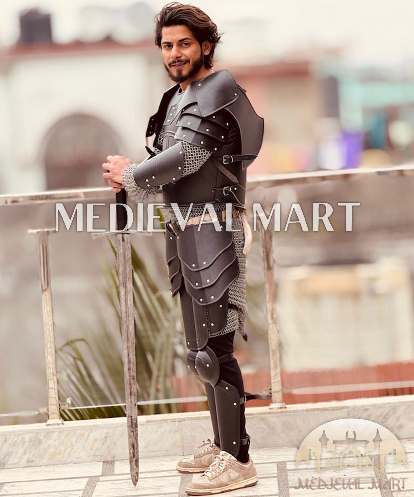 MEDIEVALMART Medieval Dark Drake Black Knight Full Body Armor Suit