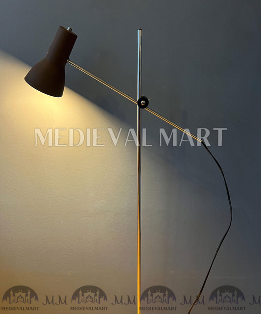 MEDIEVALMART Vintage Italian Mid Century Adjustable Brown Floor Lamp