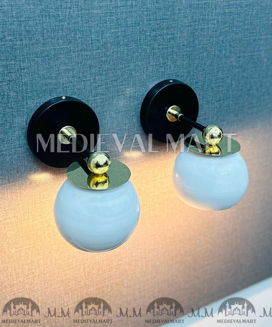 MEDIEVALMART Handmade Mid Century Modern Brass Wall Sconce: Customizable Lighting