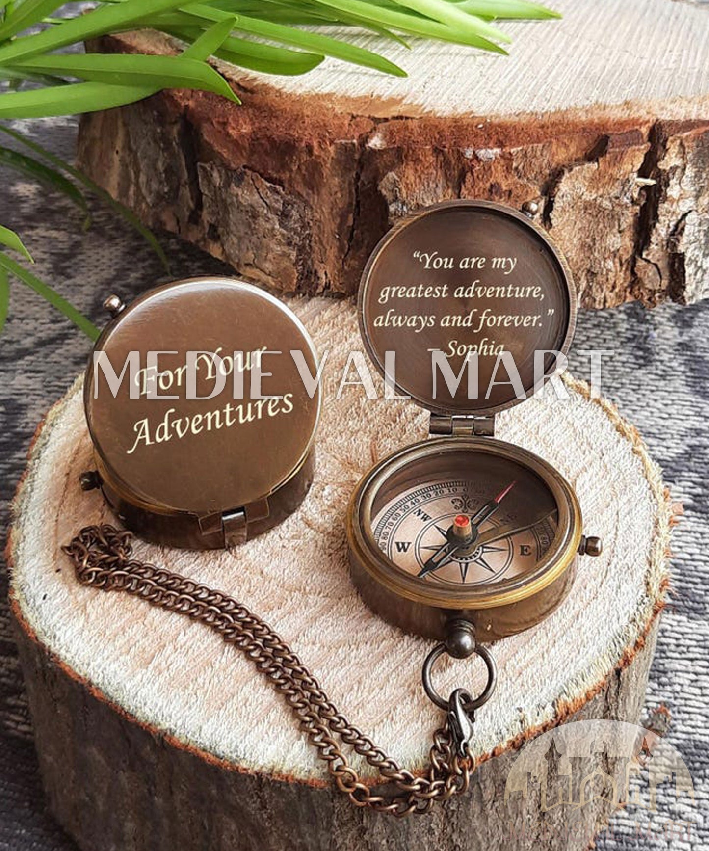 MEDIEVALMART Nautical Vintage Personalized Engrave Gift Compass Bronze Finish | Gift For Her, Mom, Sister
