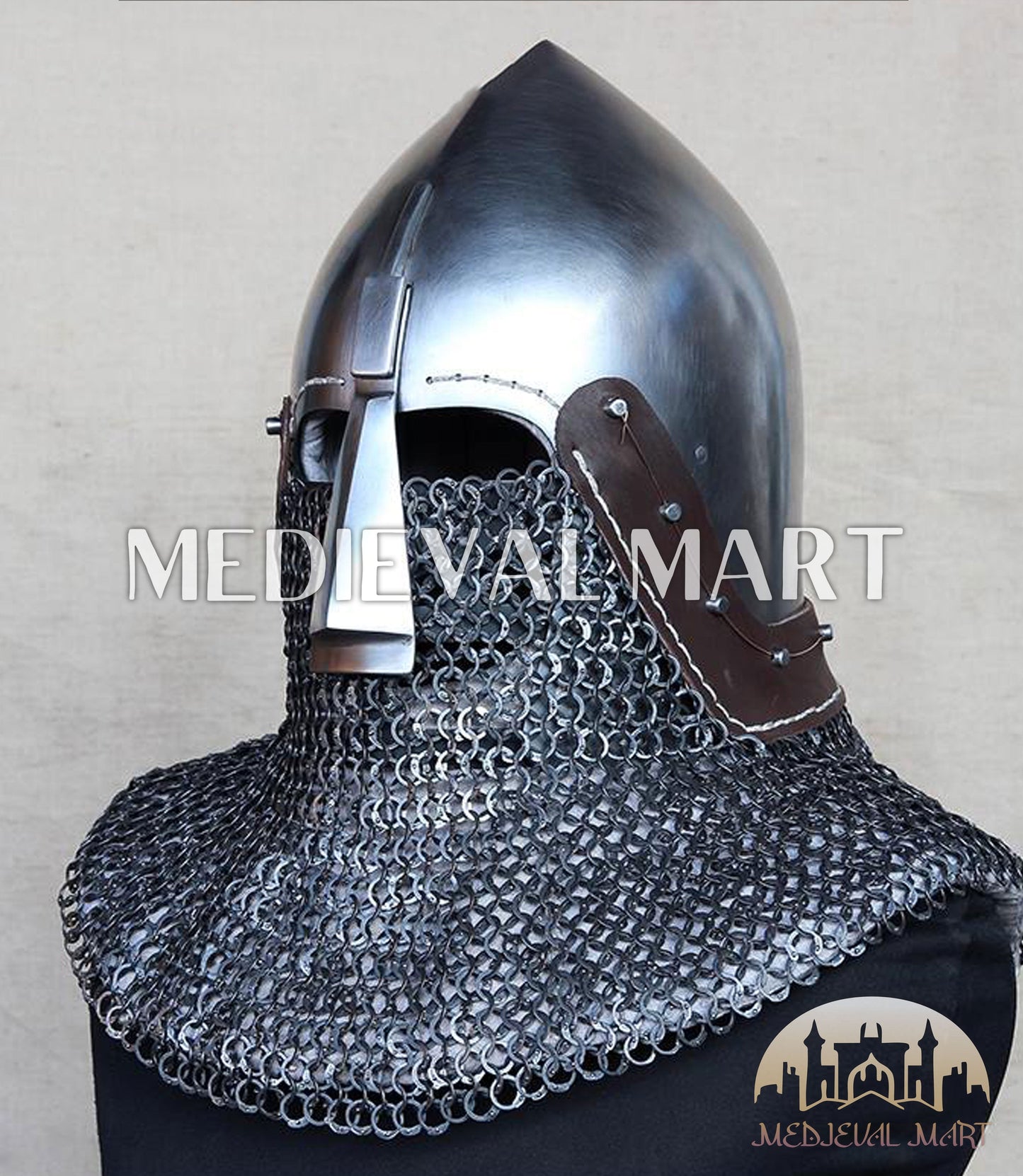 MEDIEVALMART IX Century European Nasal Bascinet Helmet for HMB; SCA; Buhurt