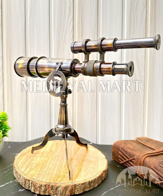 MEDIEVALMART Nautical Antique Telescope with Tripod, Corporate Gift, Groomsmen Gift