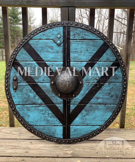 MEDIEVALMART Legendary Viking's Lagertha “Saxo Grammaticus” Battleworn Iconic Viking Wooden Shield | Gifts For Dad