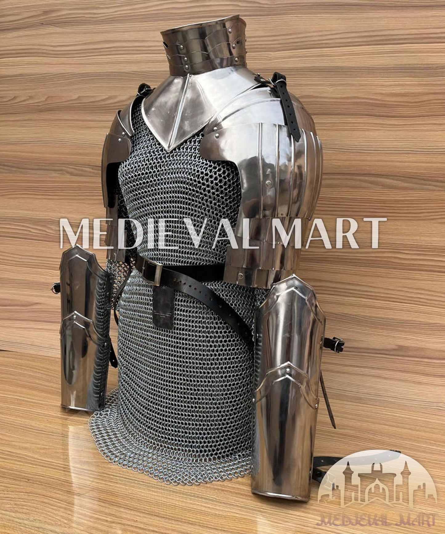 MEDIEVALMART (Solmara Knightward) Women’s Armor W/H (Blazing Fury) Chainmail + Arms Armor
