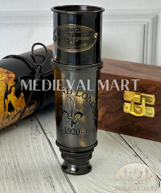 MEDIEVALMART Nautical Brass Spyglass Telescope Sailors & Steampunk Collectors Maritime Decor