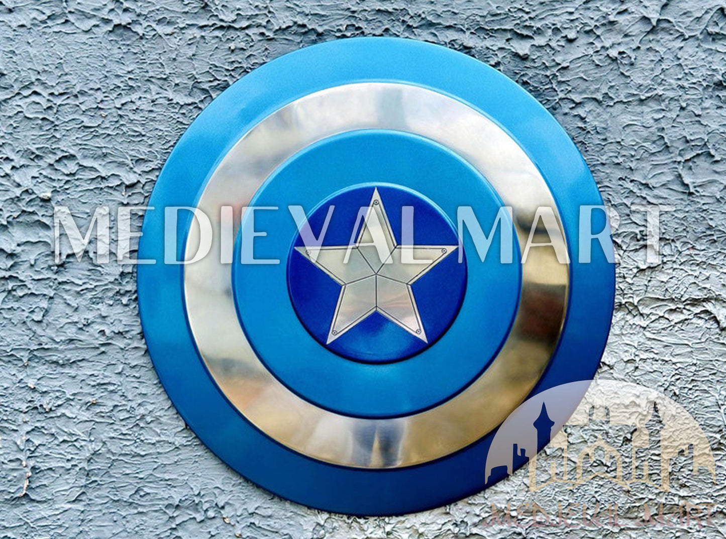MEDIEVALMART Marvel Legend Captain America Shield Blue Finish Marvel Prop Replica